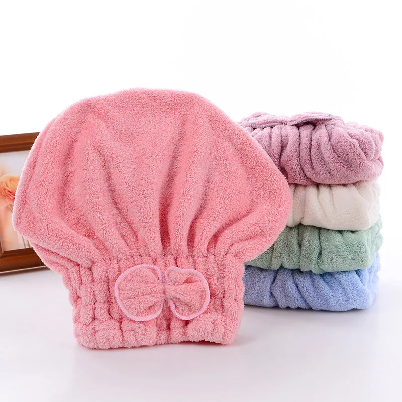 Touca toalha de secar cabelo microfibra pós banho
